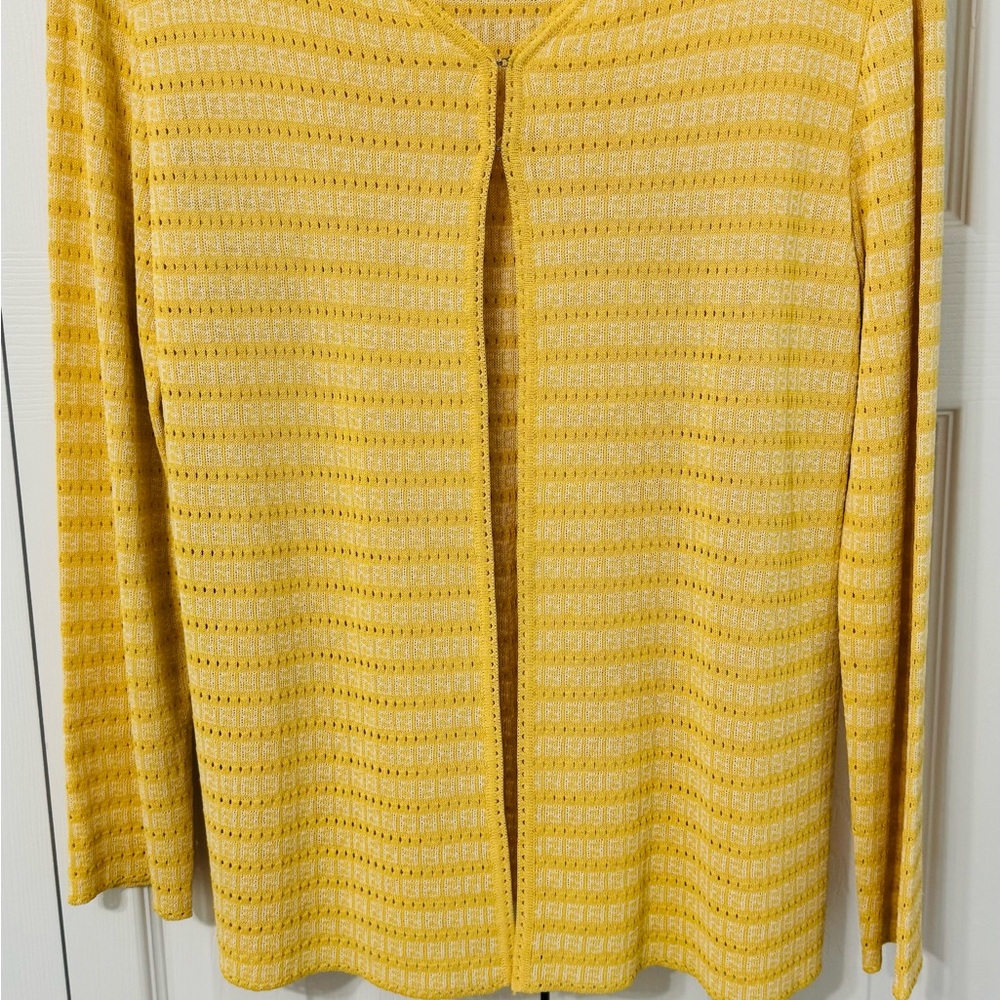 Fendi Yellow Striped Cardigan